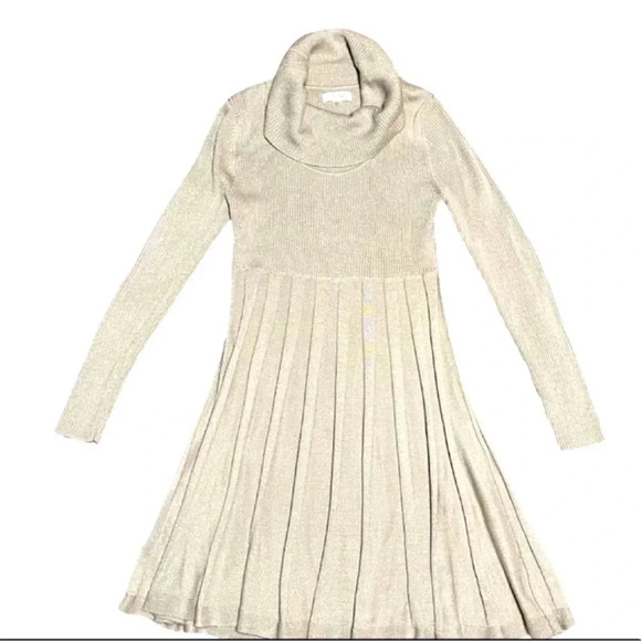 Calvin Klein Beige Knit Long Sleeves Dress Size PM - Picture 1 of 4